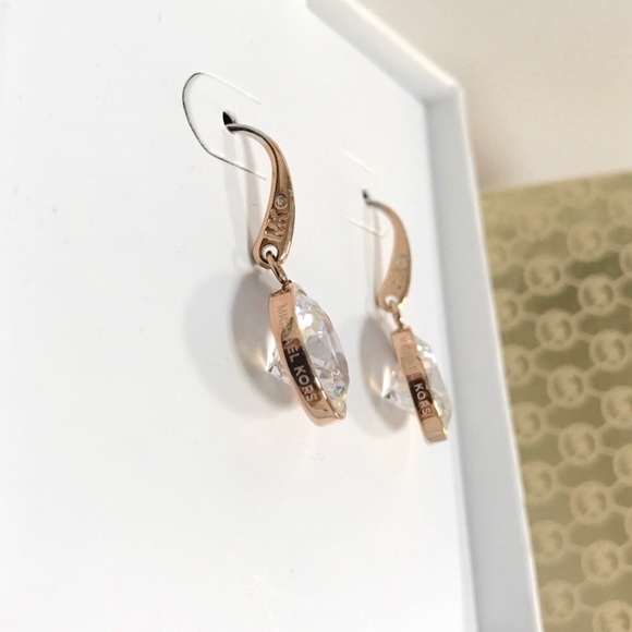 New authentic MK rose Gold Tone drop Earrings - Picture 3 of 6